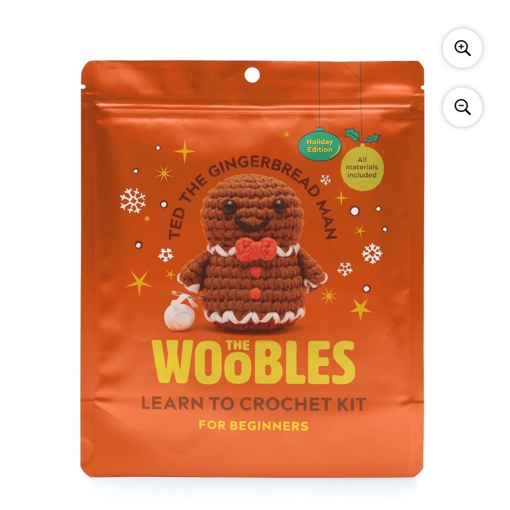 The Woobles Ted the Gingerbread Man Learn to Crochet Kit Holiday Edition New